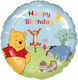 Foil Luftballon 17 Winnie Pooh & Friends Happy Birthday Bunt 45 cm