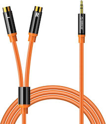 Orico 3,5mm Klinkenkabel - 2x RCA-Buchse Orange 3m mit Vergoldeten Anschlüssen