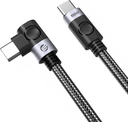 Orico Angle (90°) USB-C Male To USB-C 100W PD Black 1m Cable