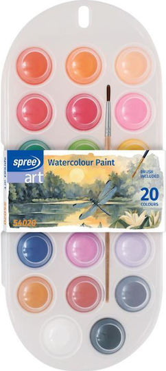 Spree Spree Σετ Αquarelle 20 Farben mit Pinsel