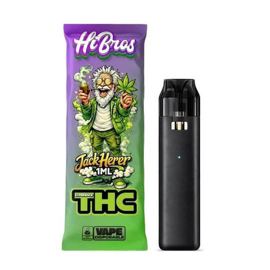 HiBros Disposable Vape Ηλεκτρονικό Τσιγάρο μιας Χρήσης χωρίς Νικοτίνη 1ml με CBD