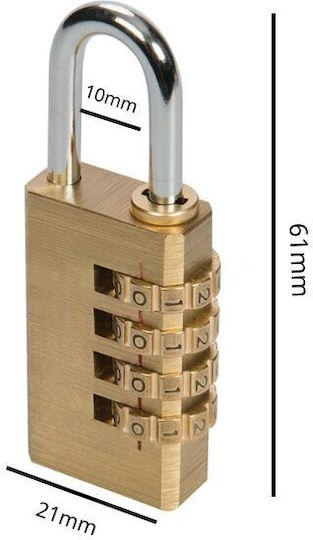 Epica Star Brass Combination Padlock
