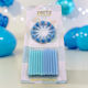 Set 24 Birthday Candles Bases Colour Choice Light Blue