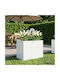 vidaXL Metallischer Weißer Blumentopf 50x40x50cm