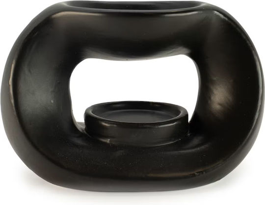 Moon Oval Pebble Oil Burner Matt Schwarz Ancient Wisdom