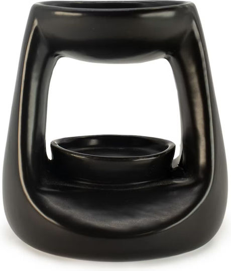 Arzător de ulei Oval Mic Pebble Negru Ancient Wisdom