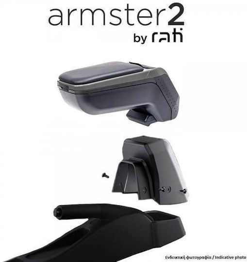 Complete Armrest Armster 2 Seat Mii 2012+ Detachable Pocket Plastic Leather Grey Frame Black Colour Mounting Adapter Rati 1 Set V01576/rt + V01565/rt C06378c/rt