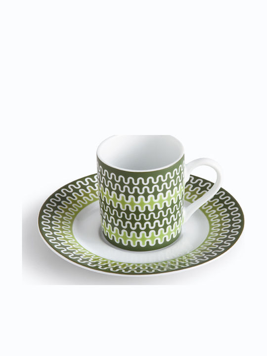 Ionia Illusion Coffee Cup Porcelain Green 100ml