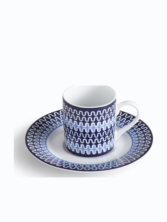 Ionia Illusion Coffee Cup Porcelain Blue 100ml