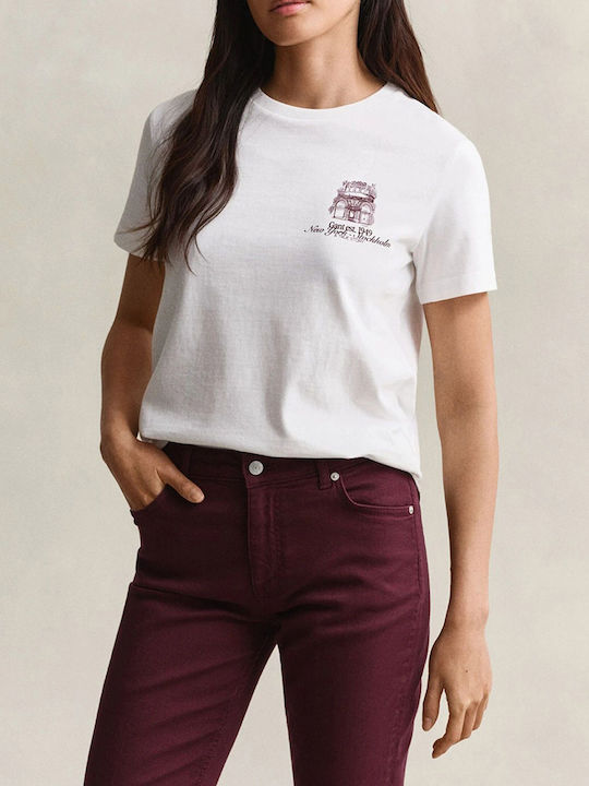 Gant Reg Дамска тениска Бяла