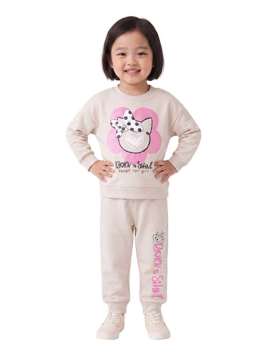 Sprint Kids Sweatpants Set Beige