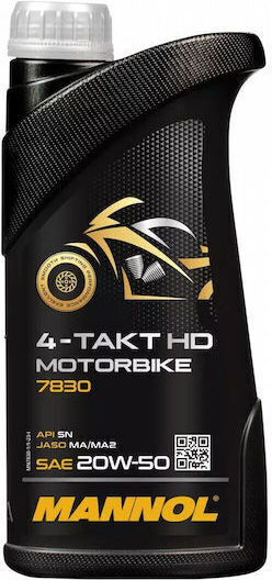 Mannol 20W-50 Motorcycle Oil for Four-Stroke Engines 1lt