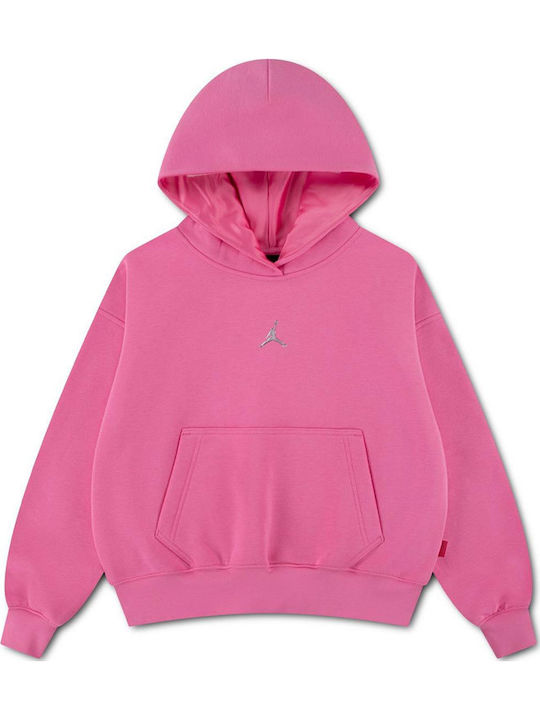 Fleece Kinder-Sweatshirt mit Kapuze und Taschen Fuchsie  Brooklyn