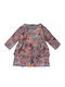 Rochie De Fete Mânecă Lungă Floral Gri Grey