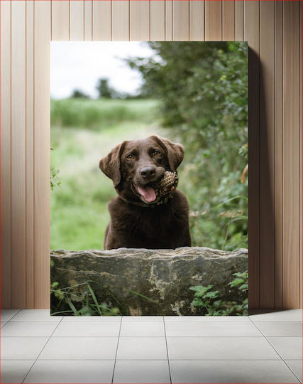 Painting Happy Dog In Nature Happy Dog In Nature 100x150