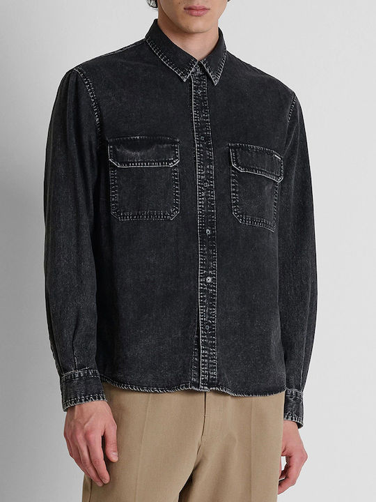 Antony Morato Риза Дълъг Ръкав Деним Риза в Стандартна Кройка Washed Denim