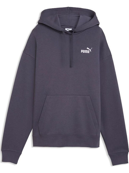 PUMA Logo Γυναικείο Φούτερ με Κουκούλα Μπλε