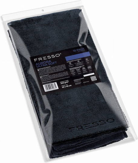 Fresso Microfiber Towels Aurora Ultra Soft 40 x 40 cm 350 g/m² Long Fiber Laser Cut Edges Set of 10 pcs 390631/fre 390631/fre