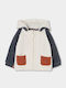 Kinder-Strickjacke mit Kapuze Ecru