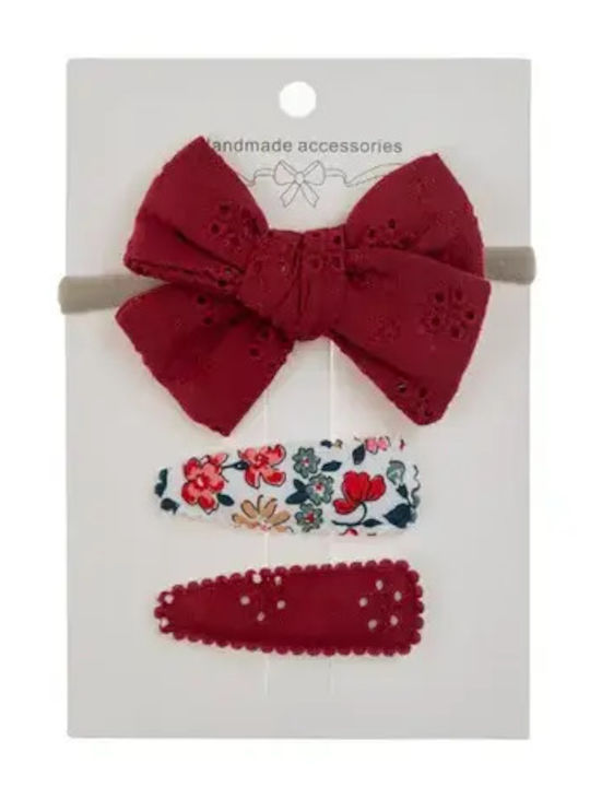 Set Baby Headbands In Red Colour