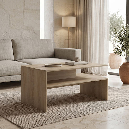 Rectangular Central Coffee Table Wooden Sonoma W90xL60xH45cm