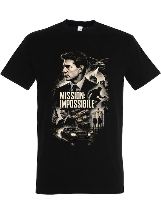 Αντρικό Μπλουζάκι Μαύρο Σχέδιο Mission Impossible Dp9154