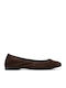 Wildleder Damen Ballerinas in Braune Farbe