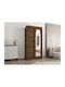 Hartford 505 Double Door Sliding Wardrobe with Mirror Walnut 100x62x200cm
