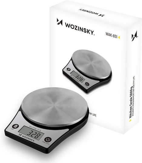 Wozinsky Digitale Küchenwaage mit Eimer bis 5kg Schwarze