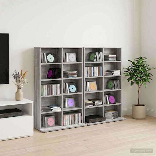 VidaXL Шкаф за CD 2 Бр Сив Sonoma 65x23,5x97,5cm