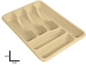 Et Plast Tăvi pentru tacâmuri de sertar Plastică 40x30x7εκ. Bej