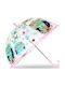 Kids Umbrella Curved Handle Transparent With Diameter 46cm