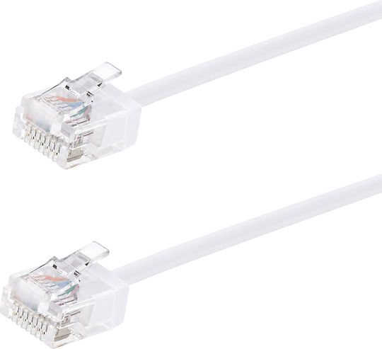 Powertech U/UTP Cat.6a (Gigabit) Καλώδιο Δικτύου Ethernet 0.25m Λευκό