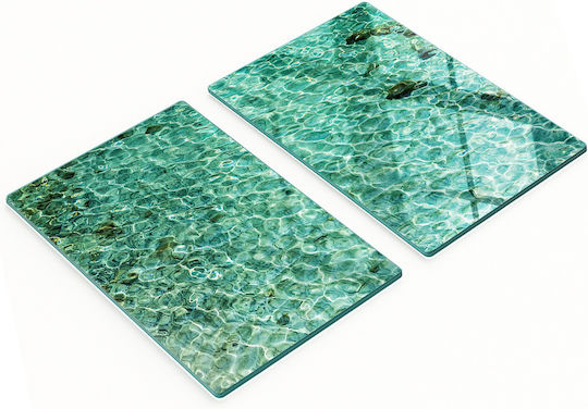 Tulup Set Glass Transparent Chopping Board 52x40cm 2 Pieces