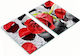 Tulup Σετ Επιφάνεια Κοπής Γυάλινη Κόκκινη 52x40cm 2τμχ