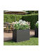 vidaXL Ghiveci De Flori Metalic Negru 60x30x40cm