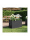 vidaXL Ghiveci De Flori Metalic Negru 50x40x40cm