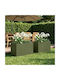vidaXL Set of 2 Metallic Planters Olive Green 40cm
