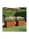 vidaXL Set of 2 Metallic Rusty Flower Pots 60cm