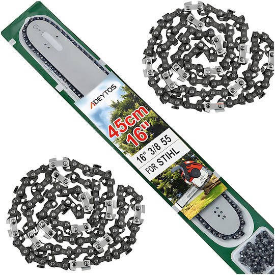 Lama Führungs Benzin Kettensäge + 2 Ketten 45cm 16 Zoll 55 1.3 3/8