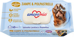 Dog and Cat Wet Wipes Amoremio Paws 60 Pcs
