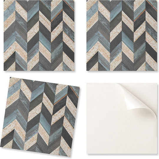 Set Wandsticker Vinyl Design Zickzack Holz 20x20x20 cm