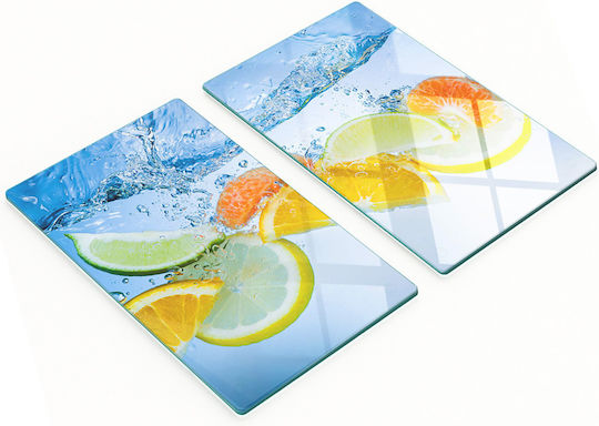 Tulup Schneidebrett Glas Gelb Set 52x30cm 2 Stück
