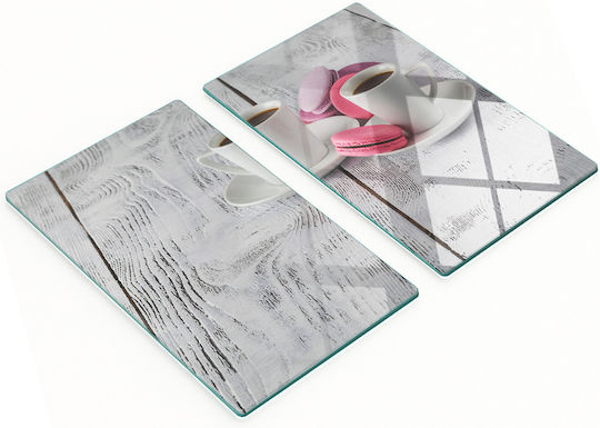 Tulup Schneidebrett Glas Rosa Set 52x30cm 2 Stück