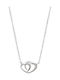 Senza Double Necklace with Heart Design Made of Silver