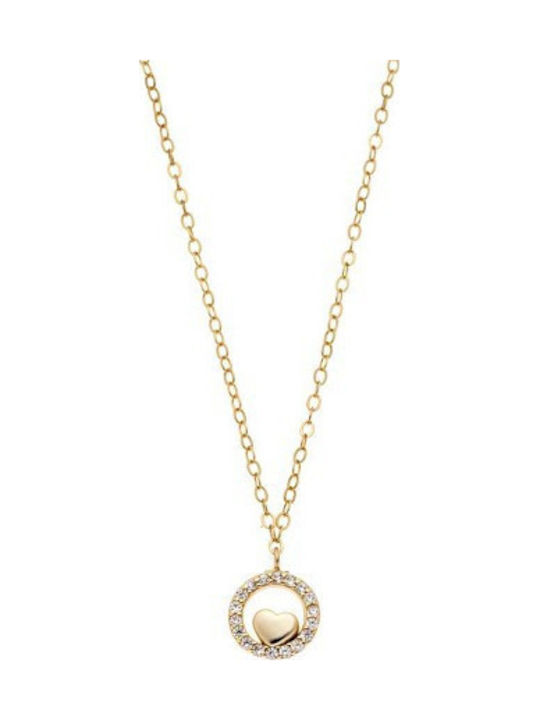 Senza Necklace With Heart Design In Gold Plated Silver