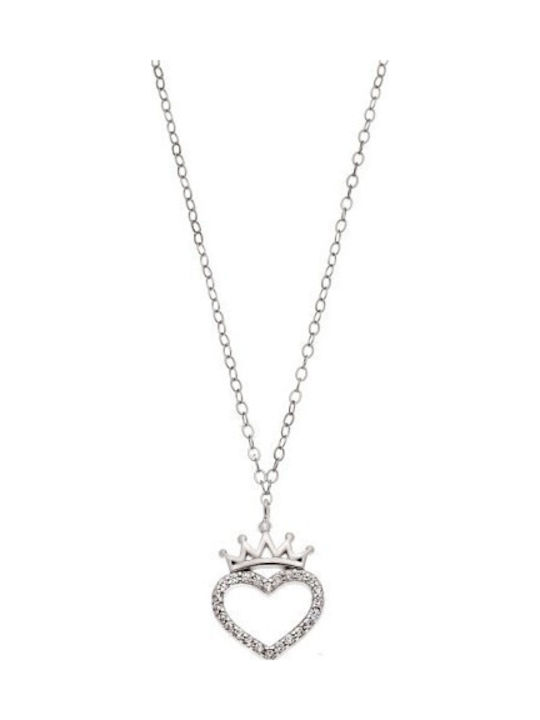 Senza Necklace With Heart Design Made Of Silver