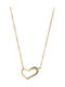 Senza Necklace With Heart Design In Gold Plated Silver
