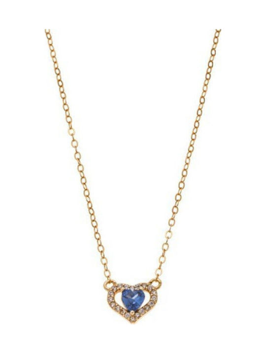 Senza Necklace With Heart Design In Gold Plated...