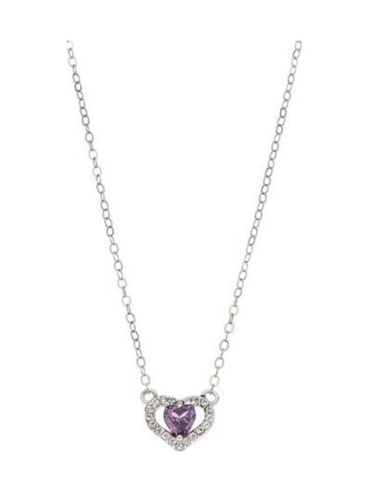 Senza Necklace With Heart Design Made Of Silver